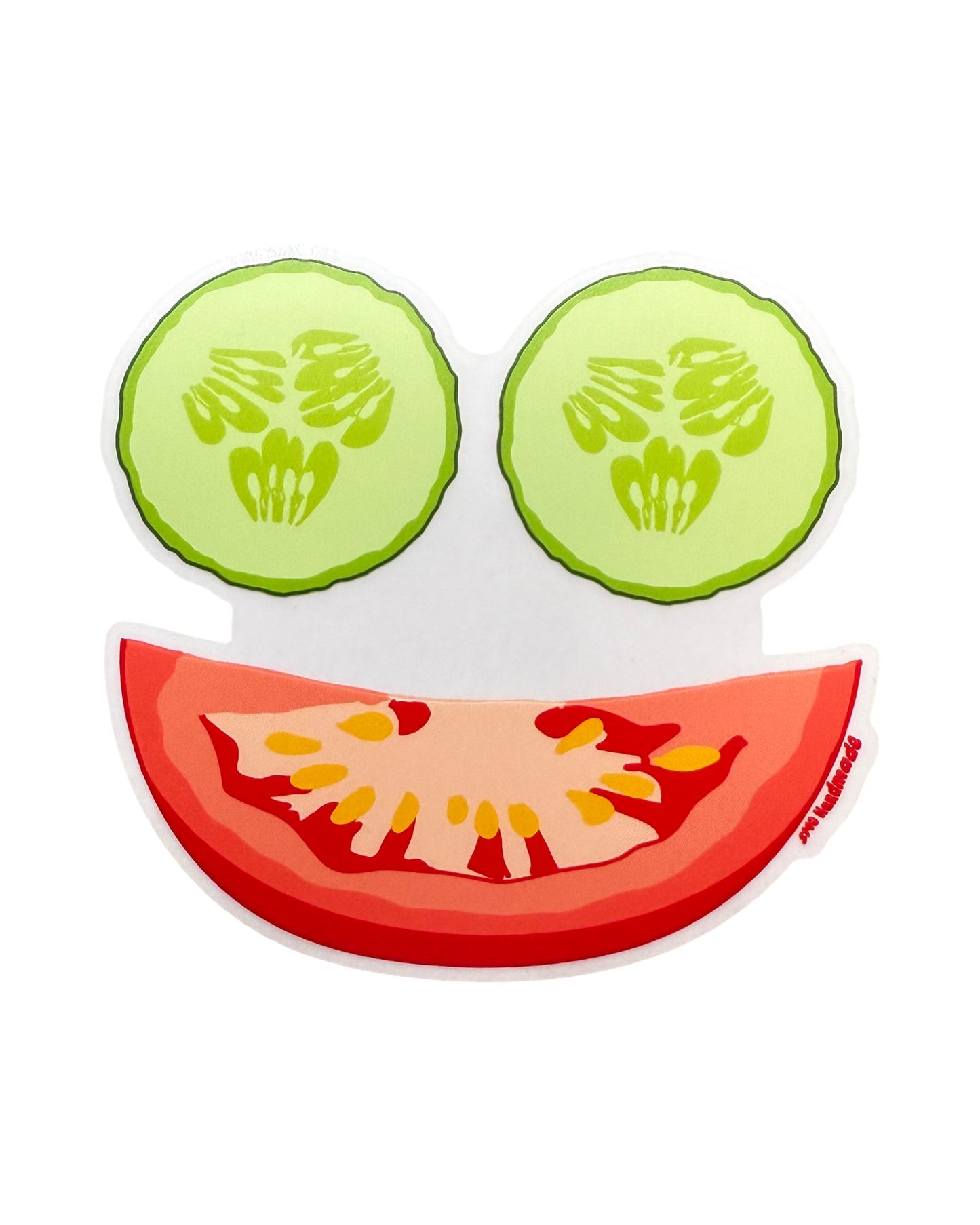 Happy Cucumber Face Sticker