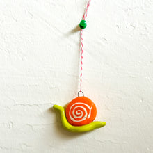 Load image into Gallery viewer, Orange Snail Ornament
