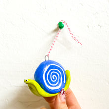 Load image into Gallery viewer, Blue Snail Ornament
