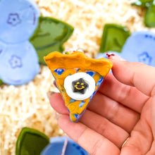 Load image into Gallery viewer, Blueberry Pie Ornament With Star Smily Face

