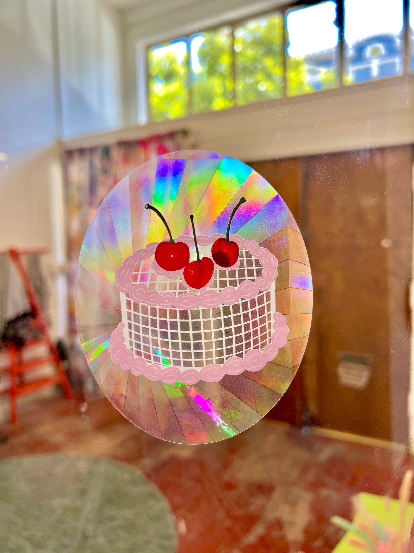 Disco Cake Suncatcher Decal