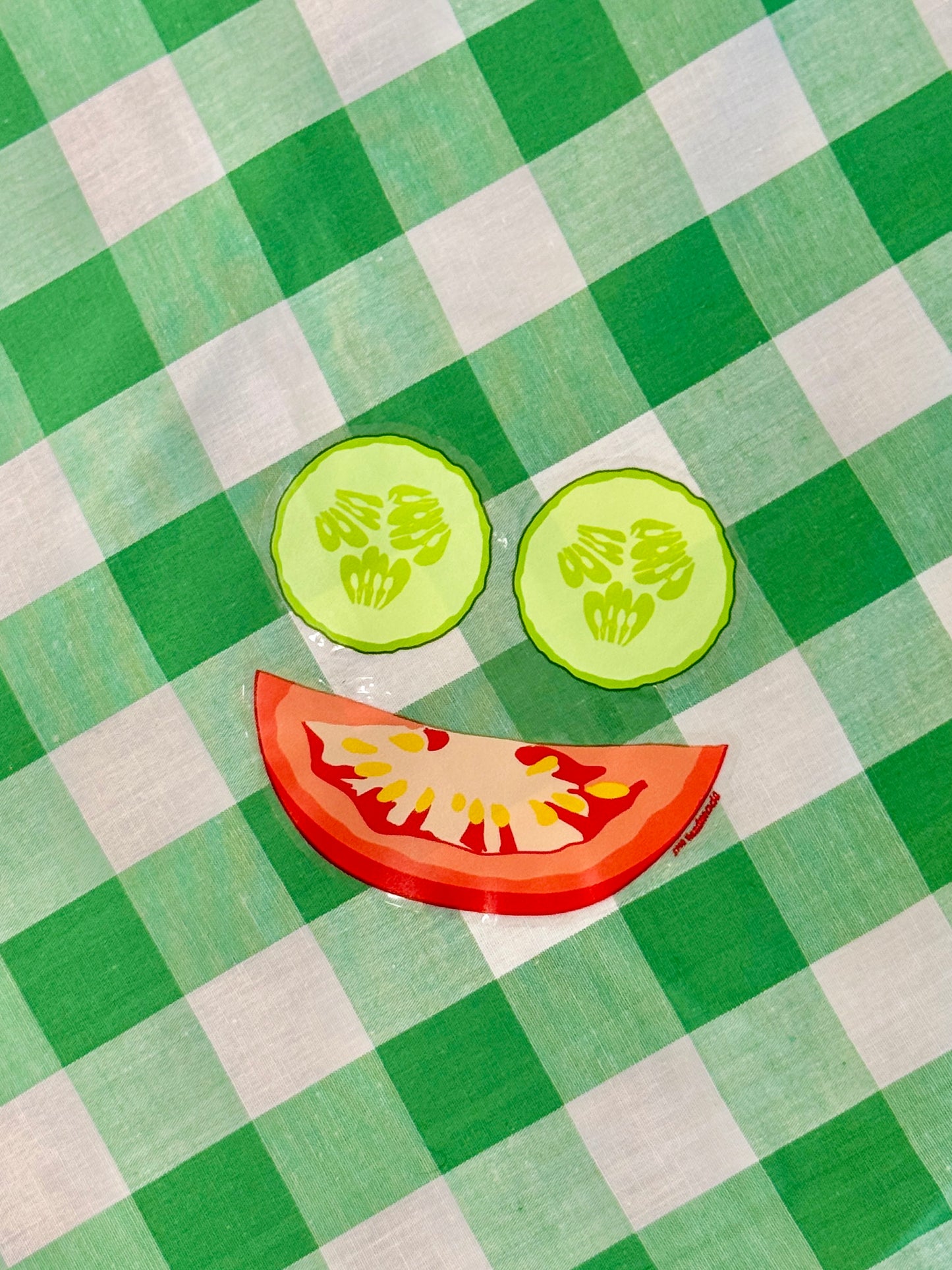Happy Cucumber Face Sticker