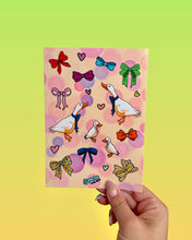 Load image into Gallery viewer, Ducks + Bows Sticker Sheet
