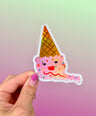 Melty Ice Cream Cone Sticker