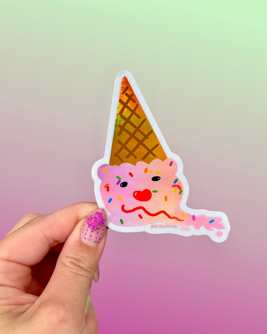 Melty Ice Cream Cone Sticker