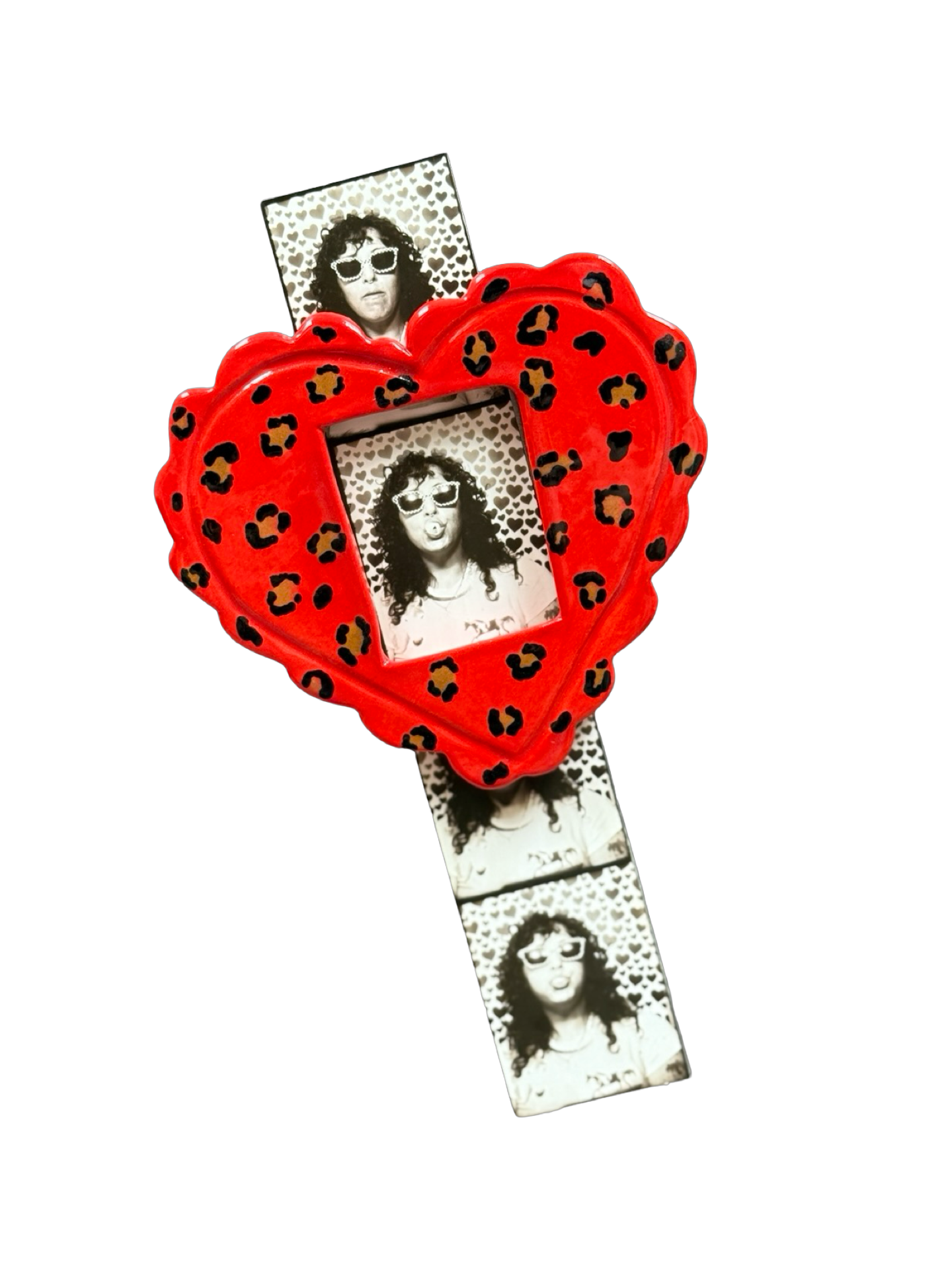 Leopard Print Heart Magnet Frame