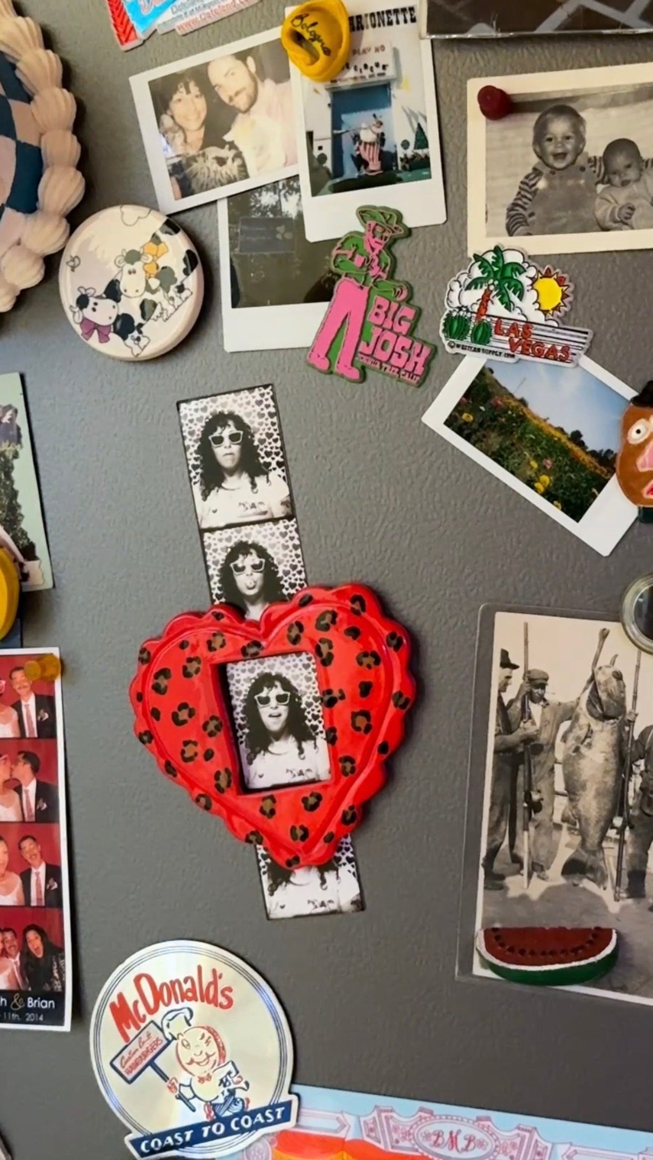 Leopard Print Heart Magnet Frame