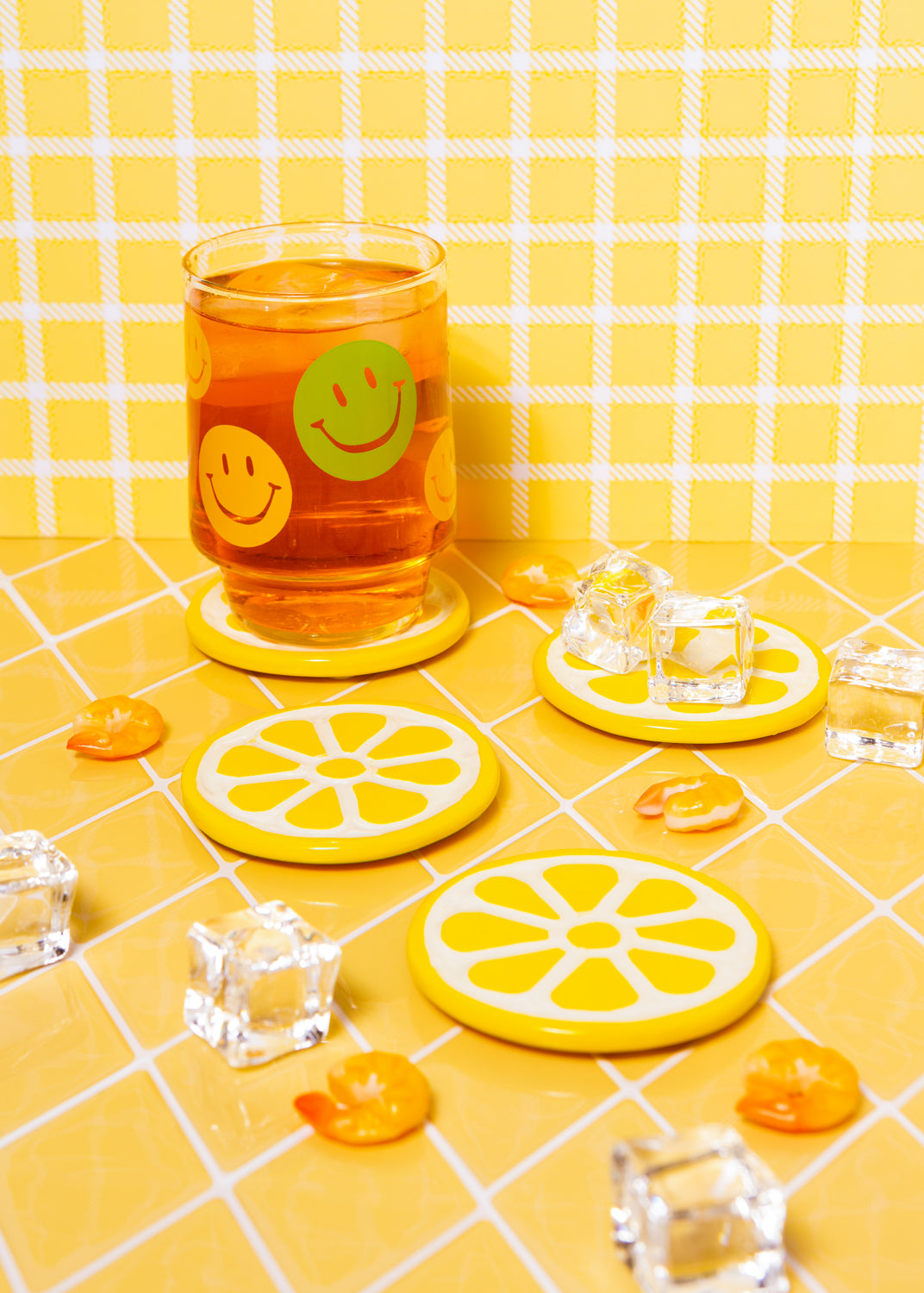 Lemon Coasters – Handmade Ceramic Citrus Drink Coaster Set