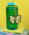 Purple + Yellow Striped Bow Bag Charm