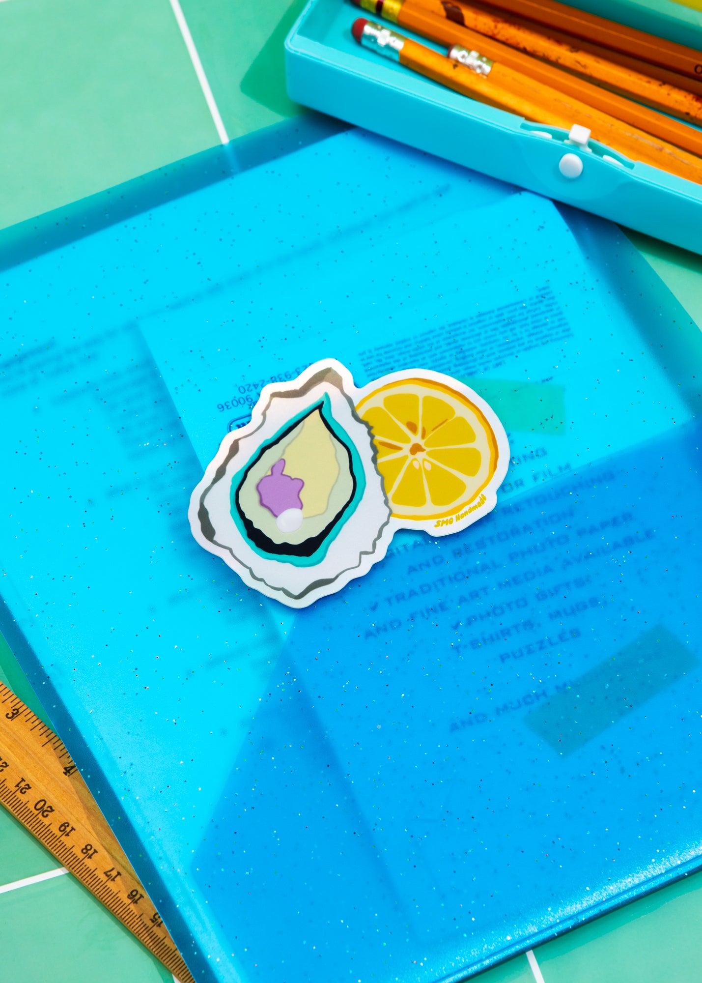 Oyster and Lemon Sticker