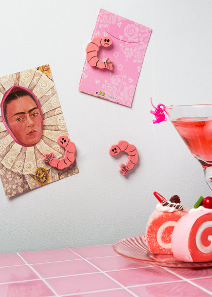 Shrimp Magnet – Handmade Ceramic Fridge & Locker Magnet