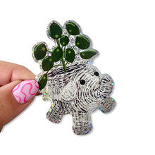 Load image into Gallery viewer, Pilea Plant Wicker Elephant Sticker
